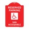 Signmission Reserved Parking Van Accessible, Red & White Aluminum Architectural Sign, 18" x 24", RW-1824-22988 A-DES-RW-1824-22988 - alternate 1